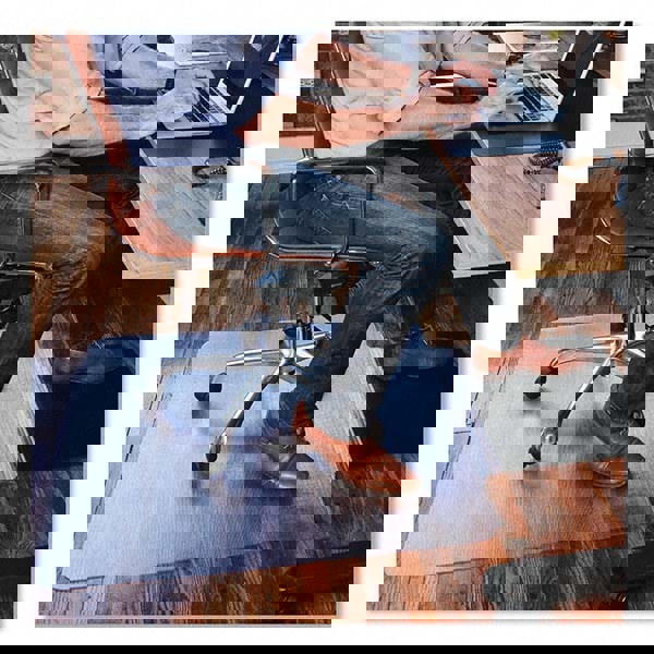 Sit or Stand Mat for Carpet or Hard Floors, 36 x 53 with Lip, Clear/Black